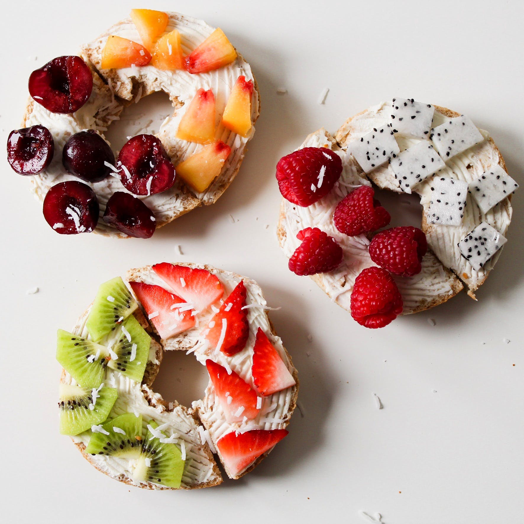 fruit on bagels