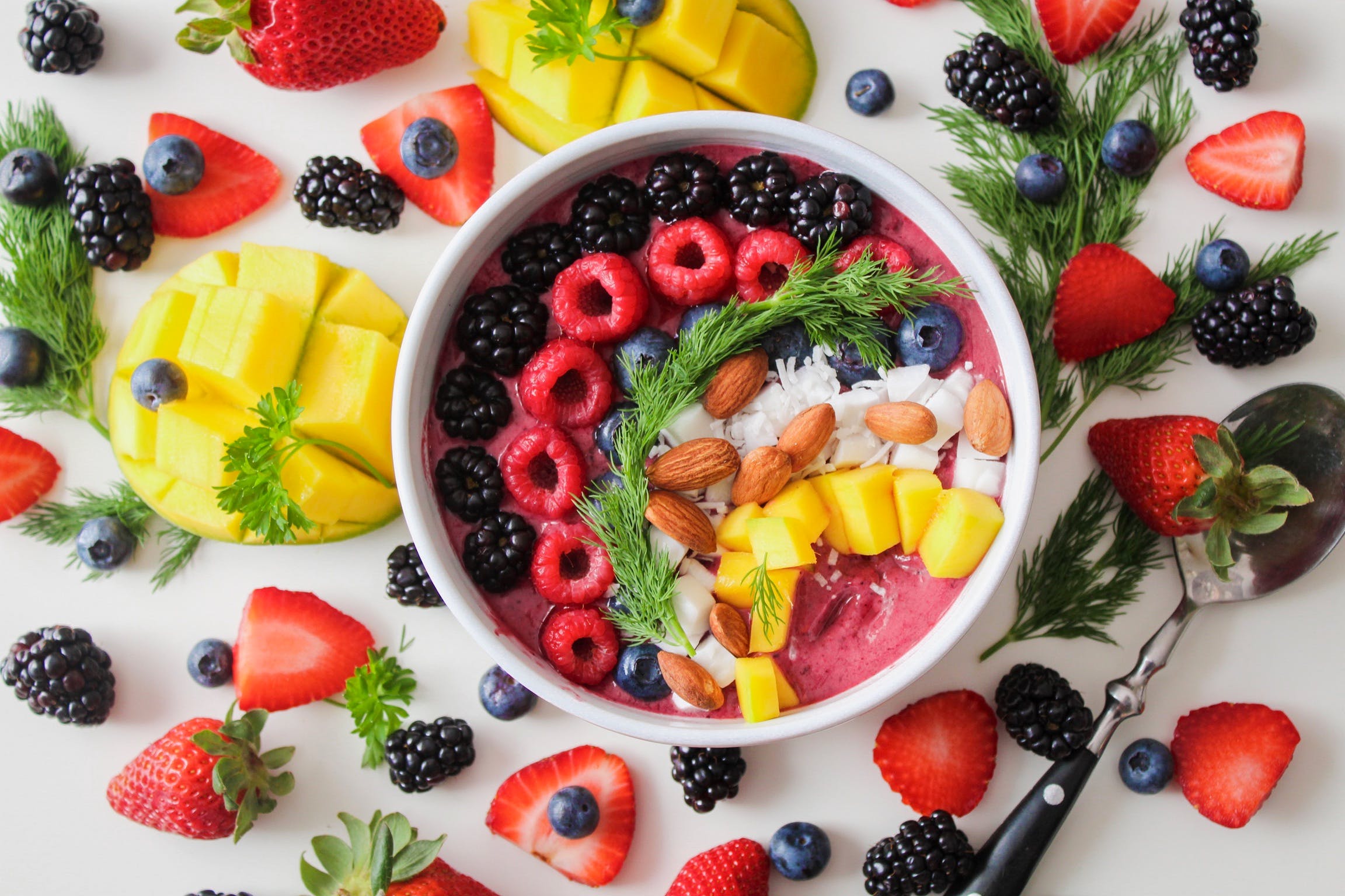 Bowl of fruit and yogurt